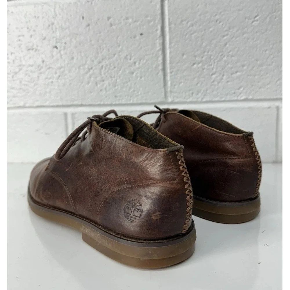Timberland Yorkdale Brown Leather Lace‎ Up Chukka Boots A22GK Men's Size 9